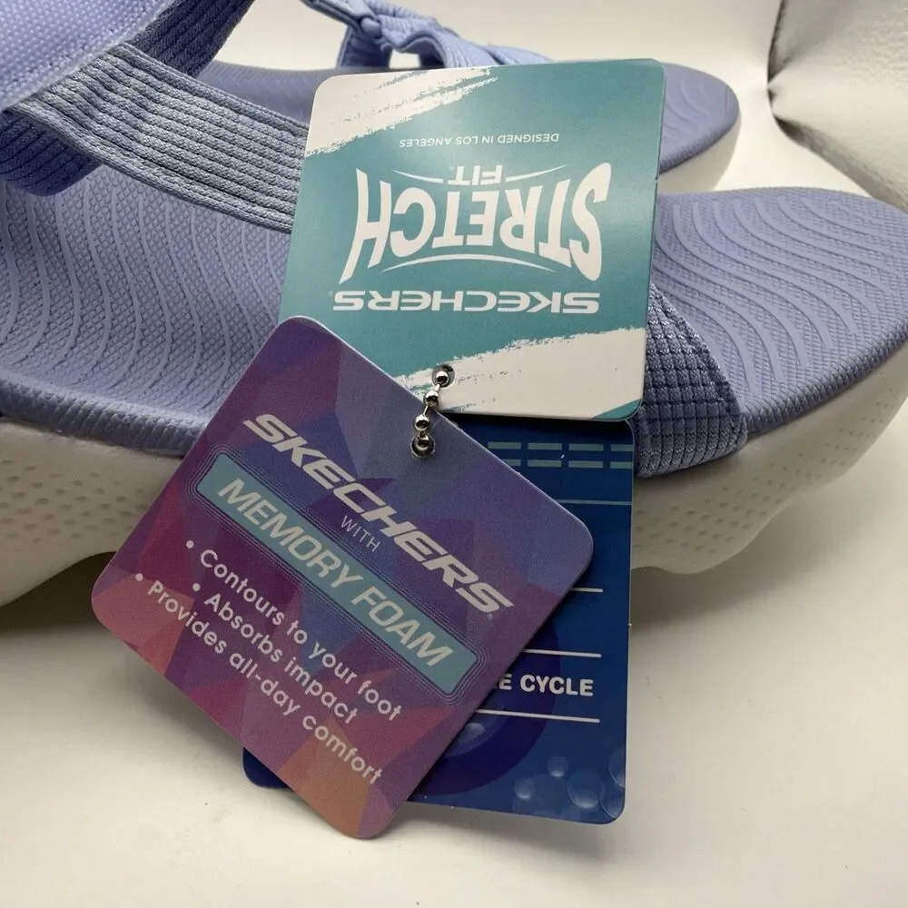 NEW Skechers Women's Go Walk Flex Sublime Strappy Sandals Light Blue | Size 8.5